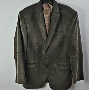 Chaps Mens 2 Button Casual Blazer Sport Coat Brown Corduroy Patt Sz 42L